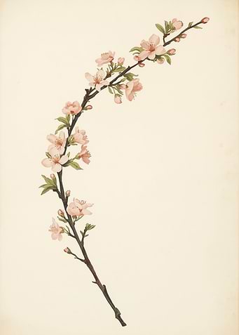 Delicate Pink Cherry Blossom Branch