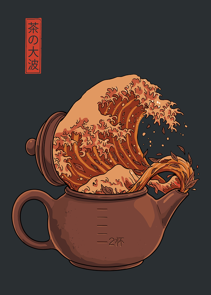 The Great Wave Tea Pot