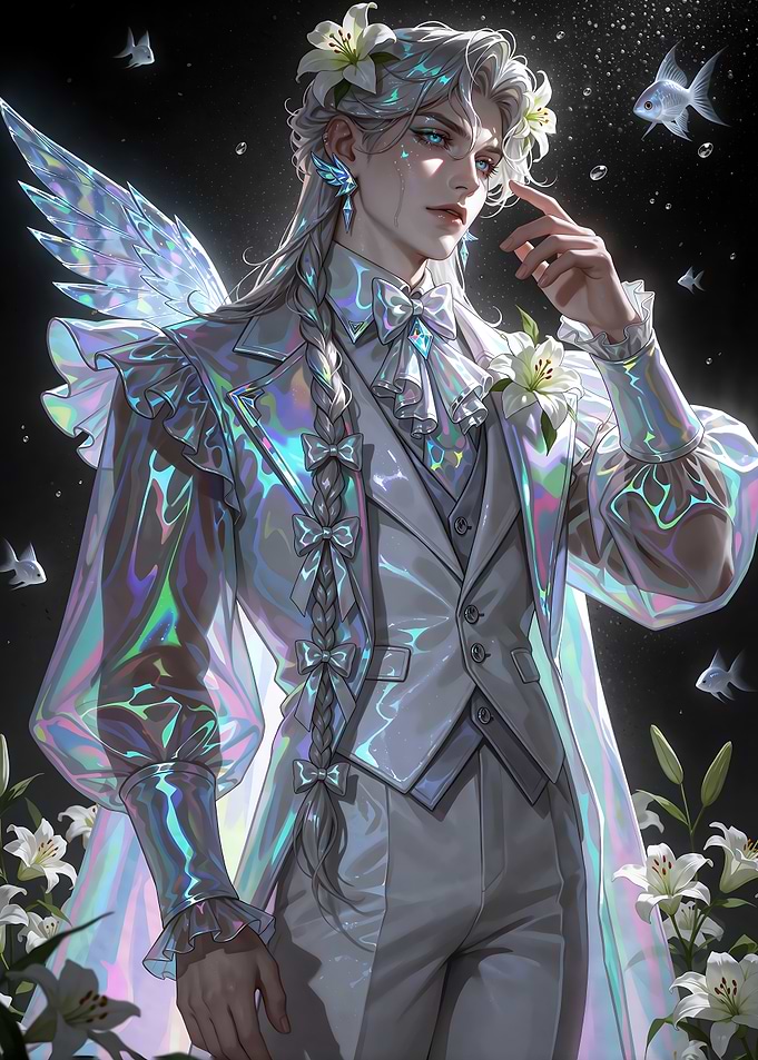Ethereal elf Prince with Iridescent Wings