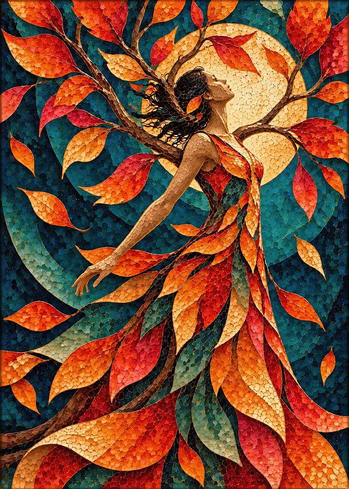 Autumn Goddess Mosaic Art