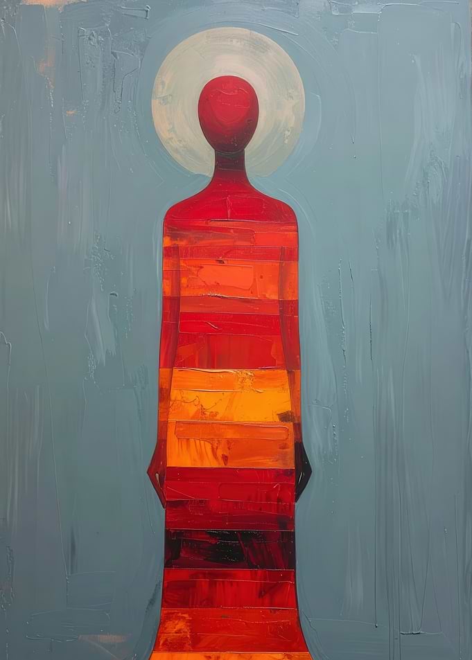Abstract Red Figure with Halo