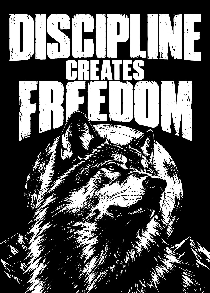 Discipline Creates Freedom Wolf Poster