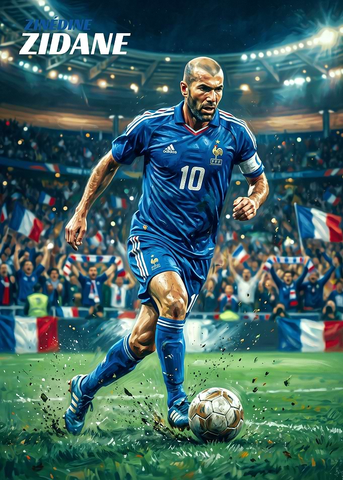 Zinedine Zidane France Soccer Poster