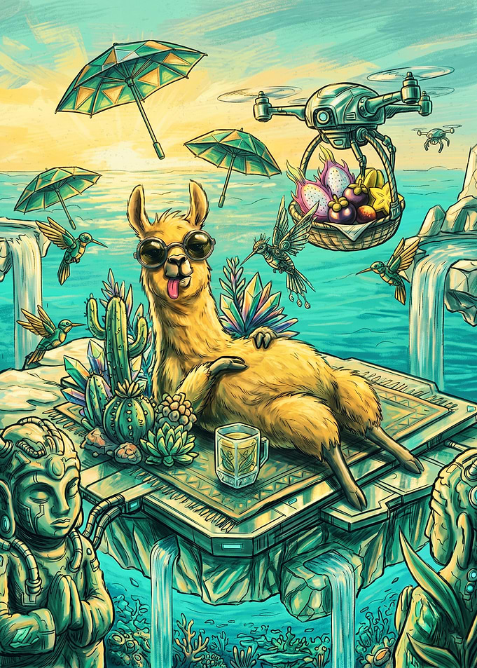 Chill Llama on Floating Island