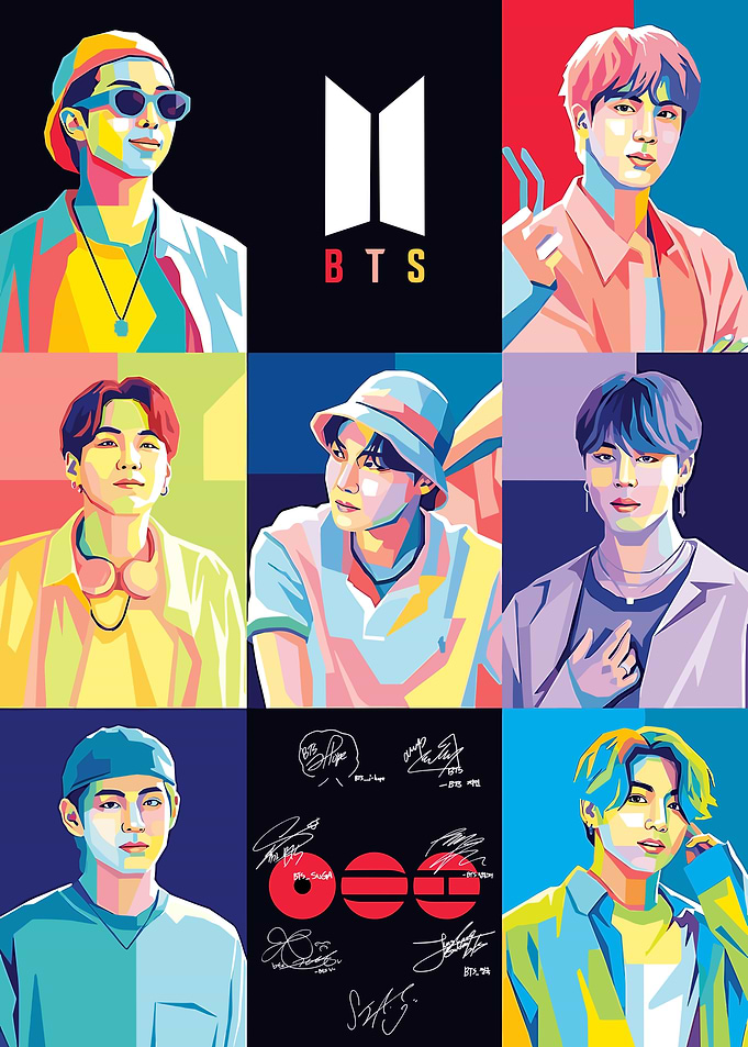 BTS Pop Art Portrait Collage