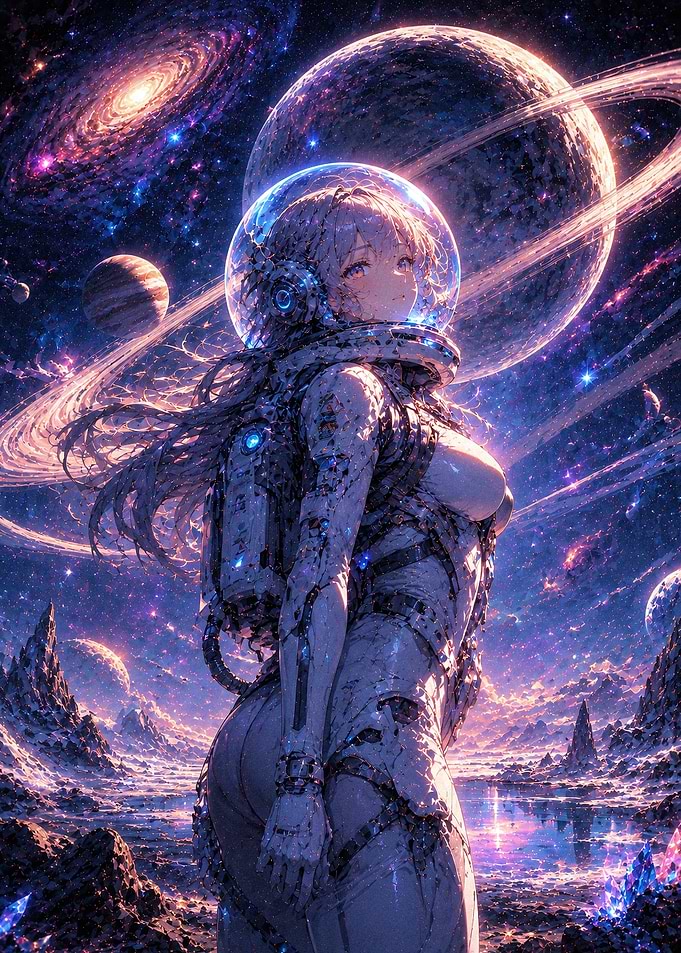 Anime Astronaut on Alien Planet