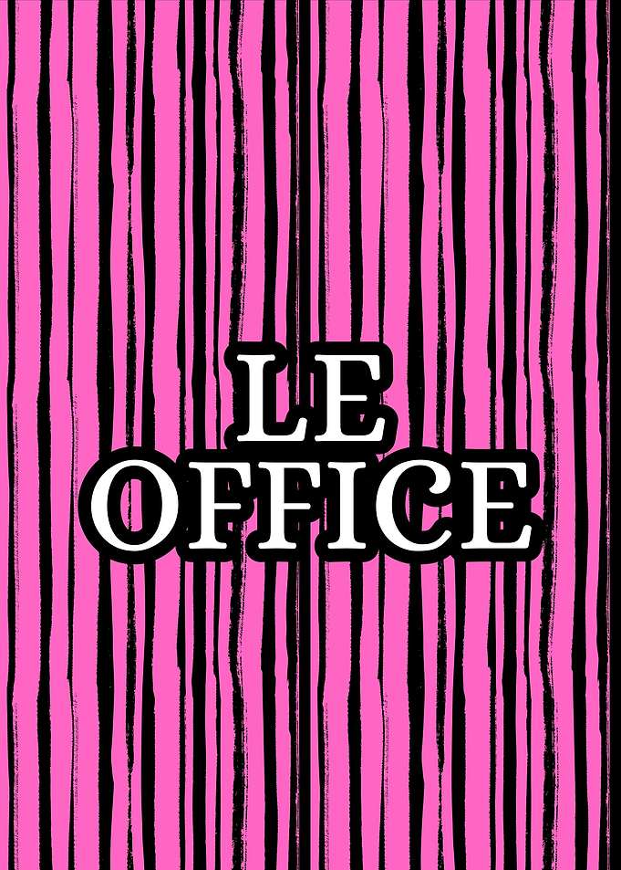 Le Office Pink Striped Sign