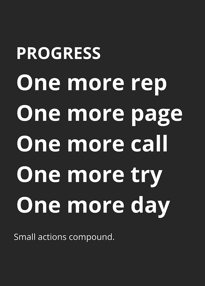 Progress Inspirational Quote Poster