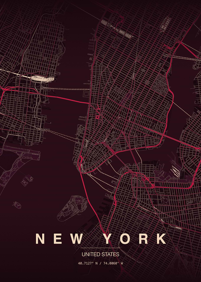 Minimalist New York City Map Poster