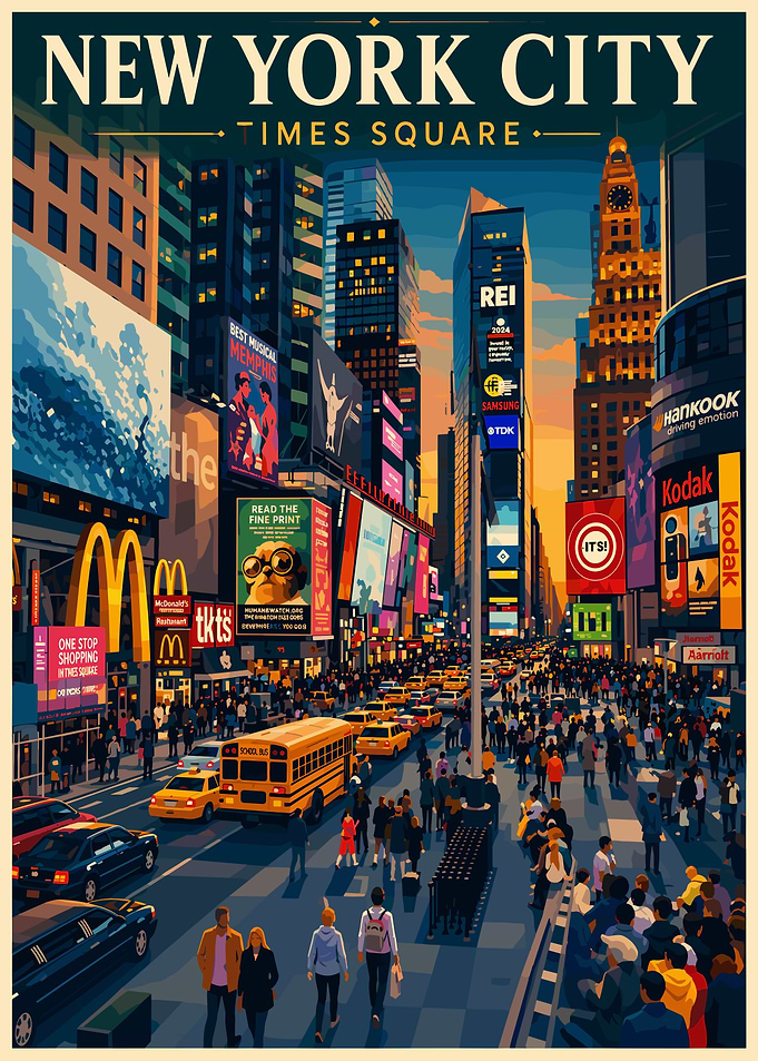 Vintage Style New York City Poster