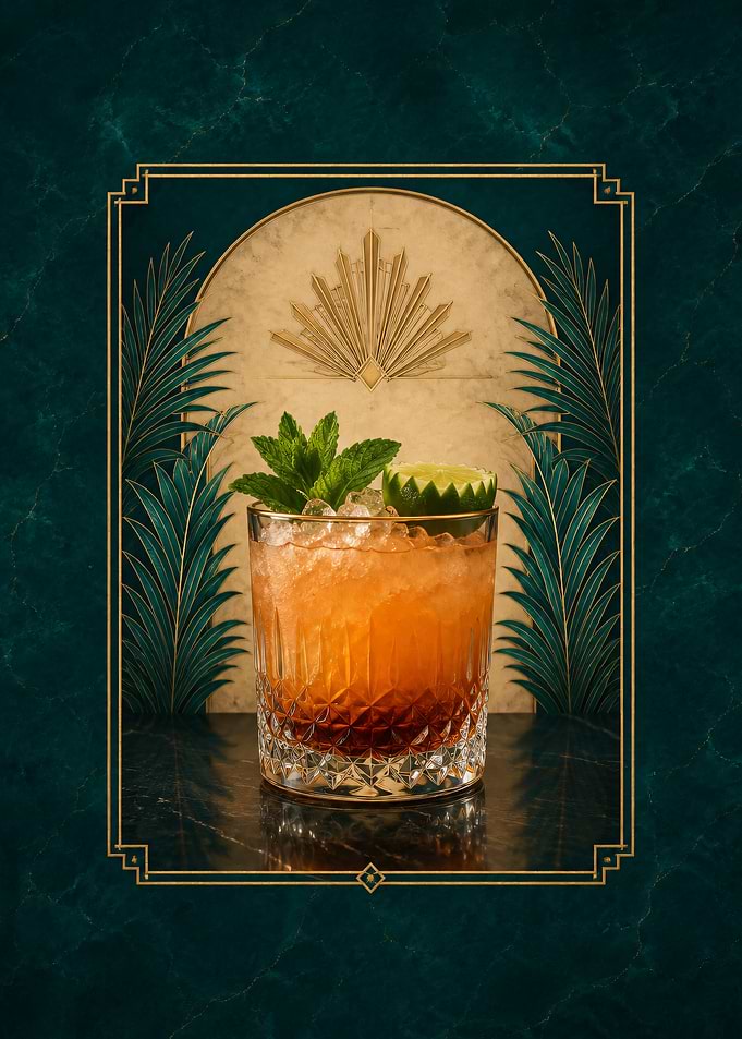 Art Deco Style Mai Tai Cocktail