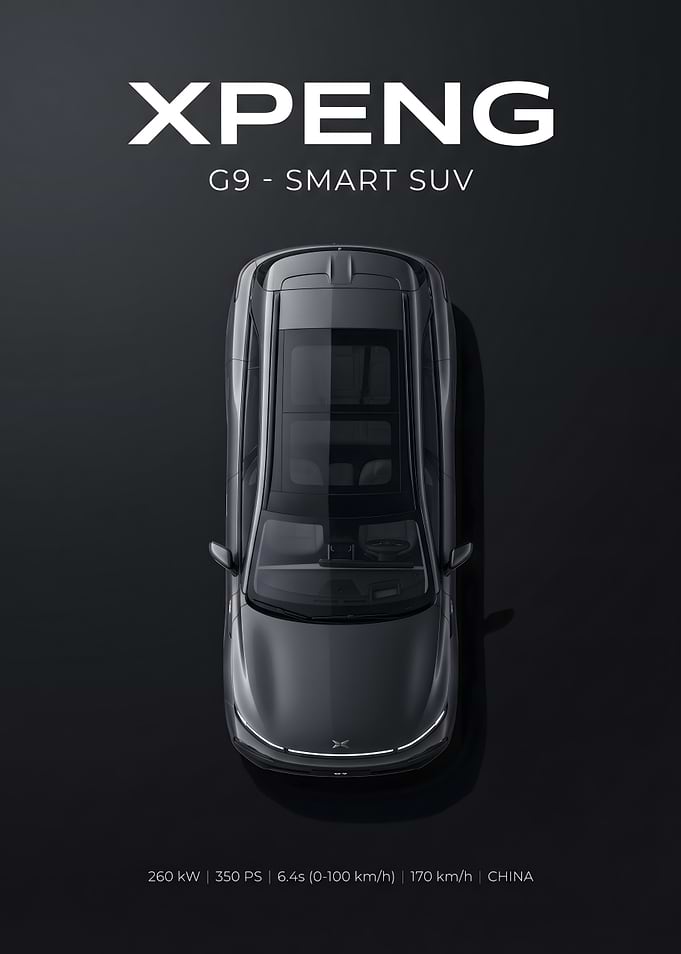 XPENG G9 Smart SUV Top View