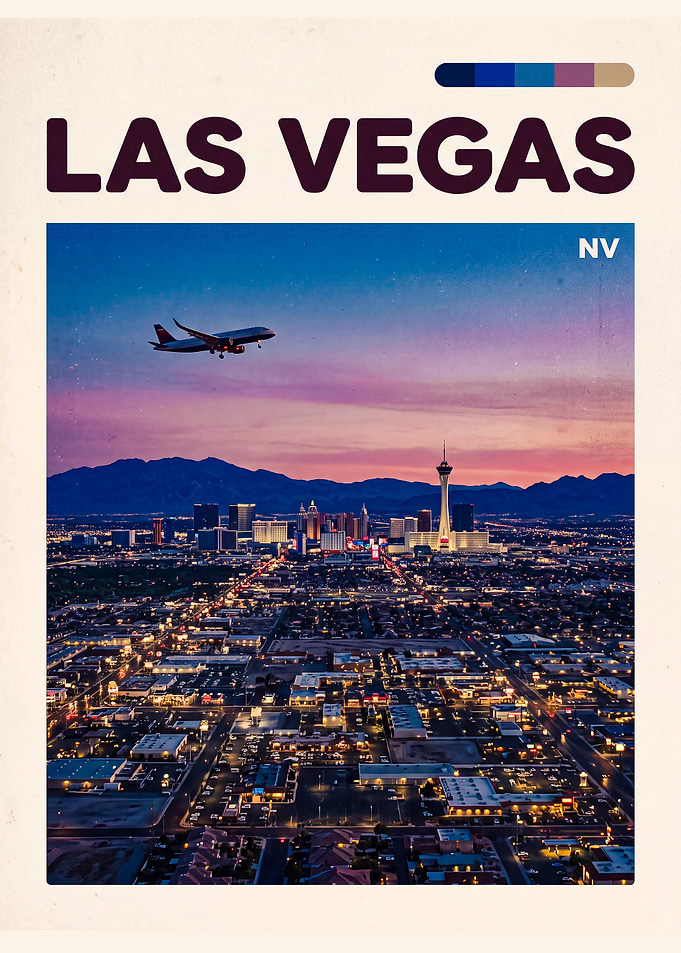 Las Vegas Sunset Travel Poster