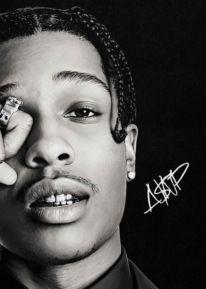 A$AP Rocky Portrait Digital Art