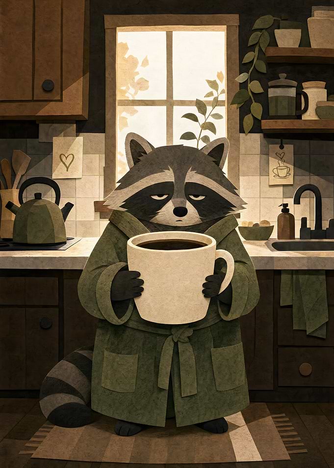 Raccoon Before the First Coffee