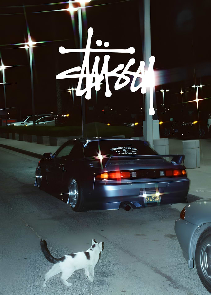 Stussy Logo with Nissan Silvia S14