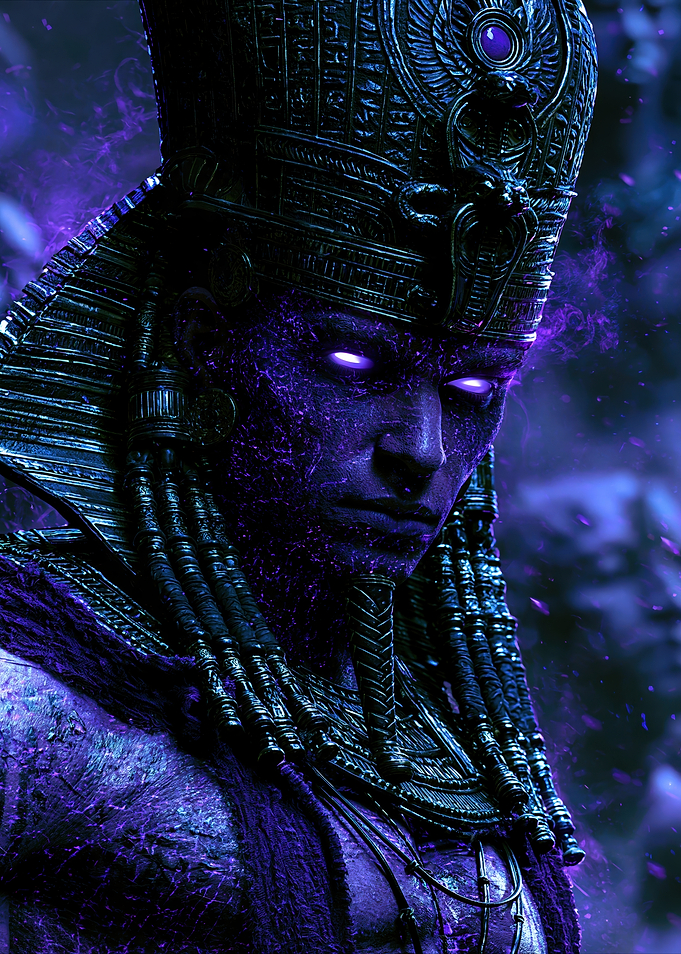 Mystical Egyptian Pharaoh in Purple Glow