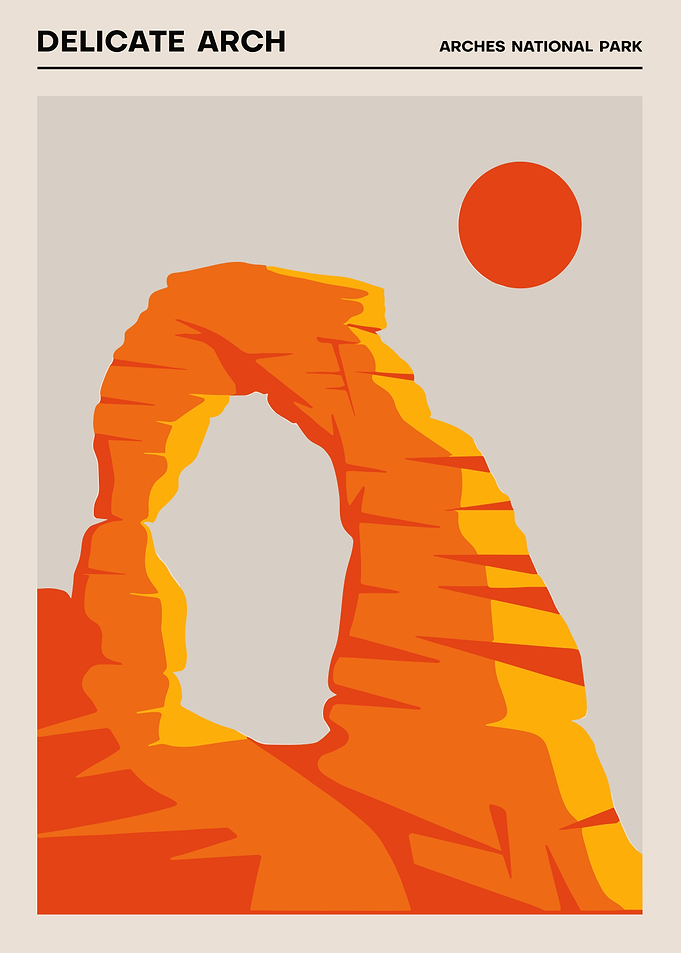 Minimalist Delicate Arch Travel Poster