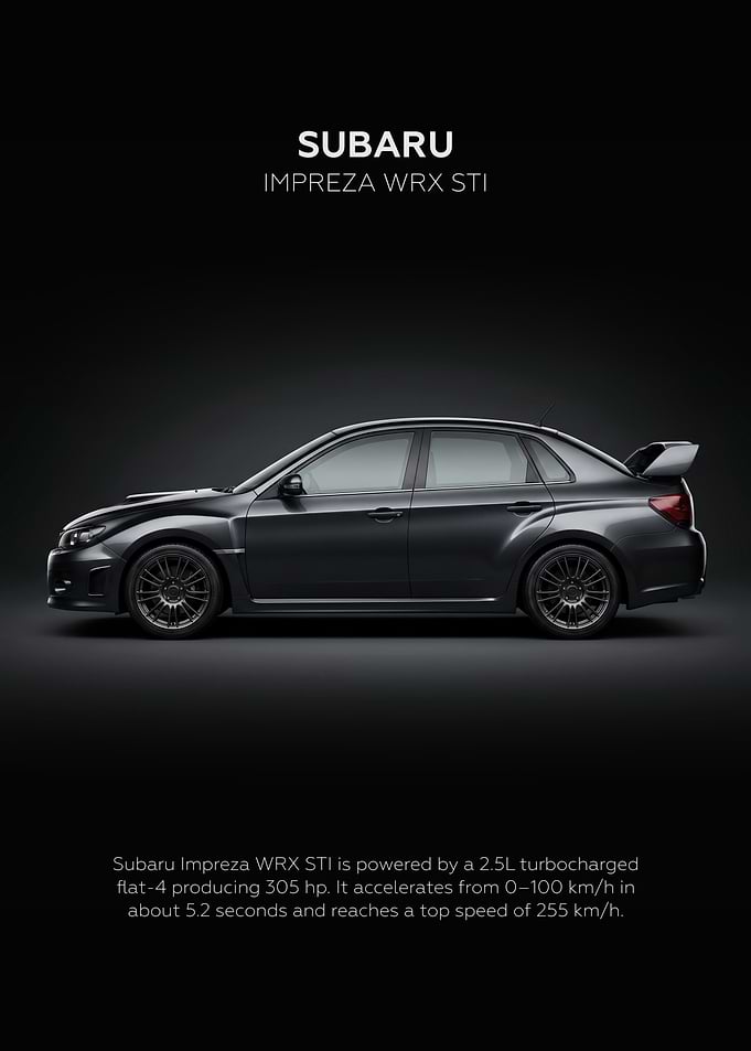 Side Car Subaru Impreza WRX STI Profile