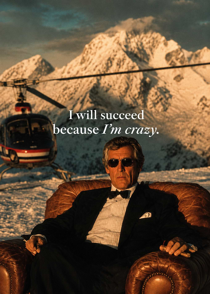 Success Through Madness Inspirational Poster