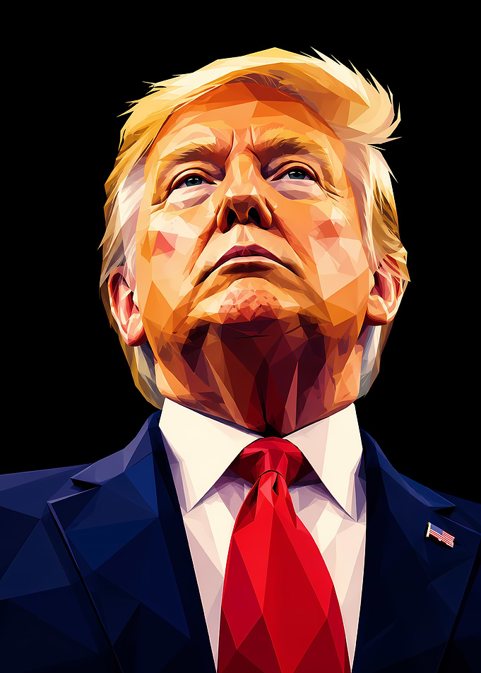 Low Poly Portrait of Donald Trump