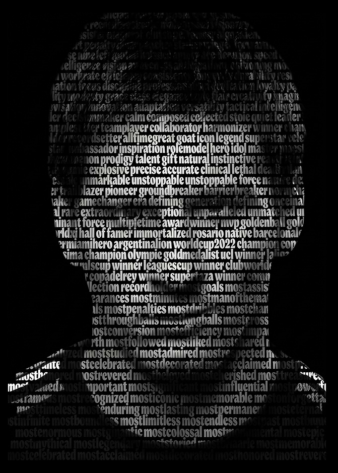 Lionel Messi Typography Portrait