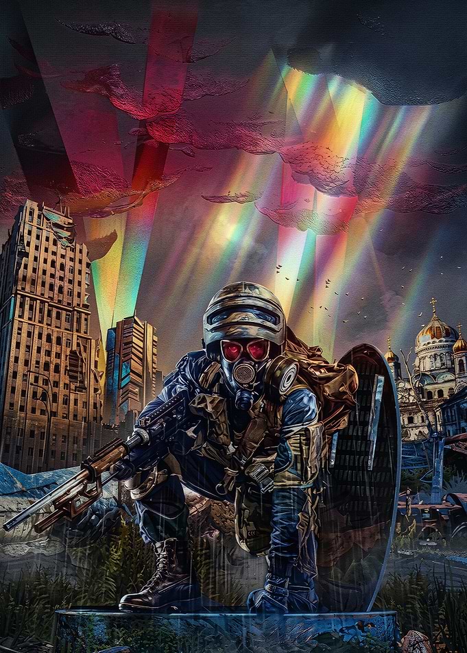 Metro Exodus Soldier in Ruined City