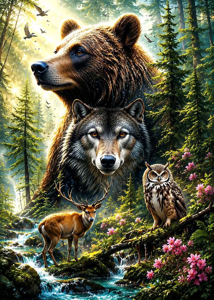 Majestic Forest Wildlife Portrait