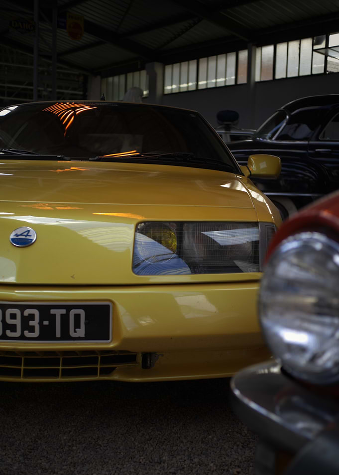 Yellow Alpine Sports Car Front View
