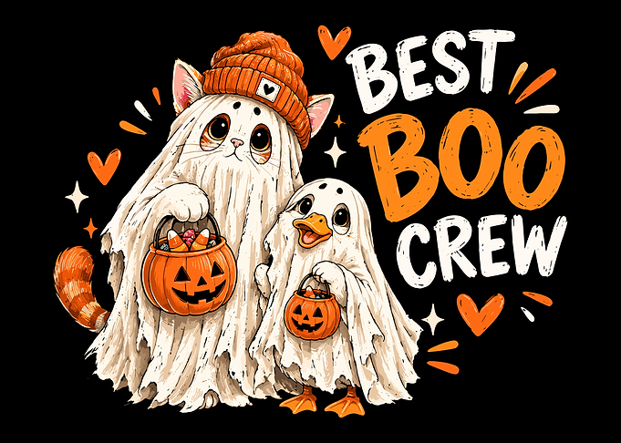 Best Boo Crew Halloween Cat and Duck
