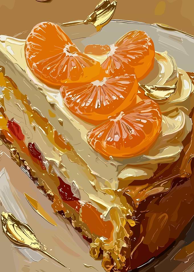Mandarin Orange Layered Cream Cake