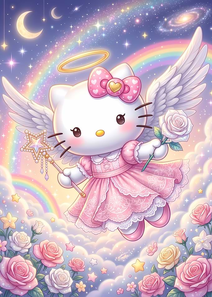 Hello Kitty Angel in Dreamy Sky