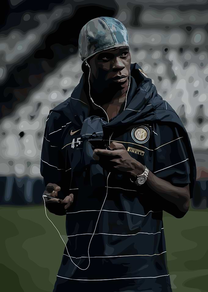 Mario Balotelli Inter Milan Digital Portrait