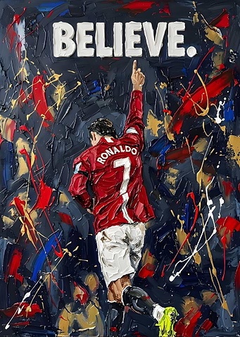 Cristiano Ronaldo Believe Oil Painting