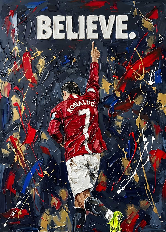 Cristiano Ronaldo Believe Oil Painting