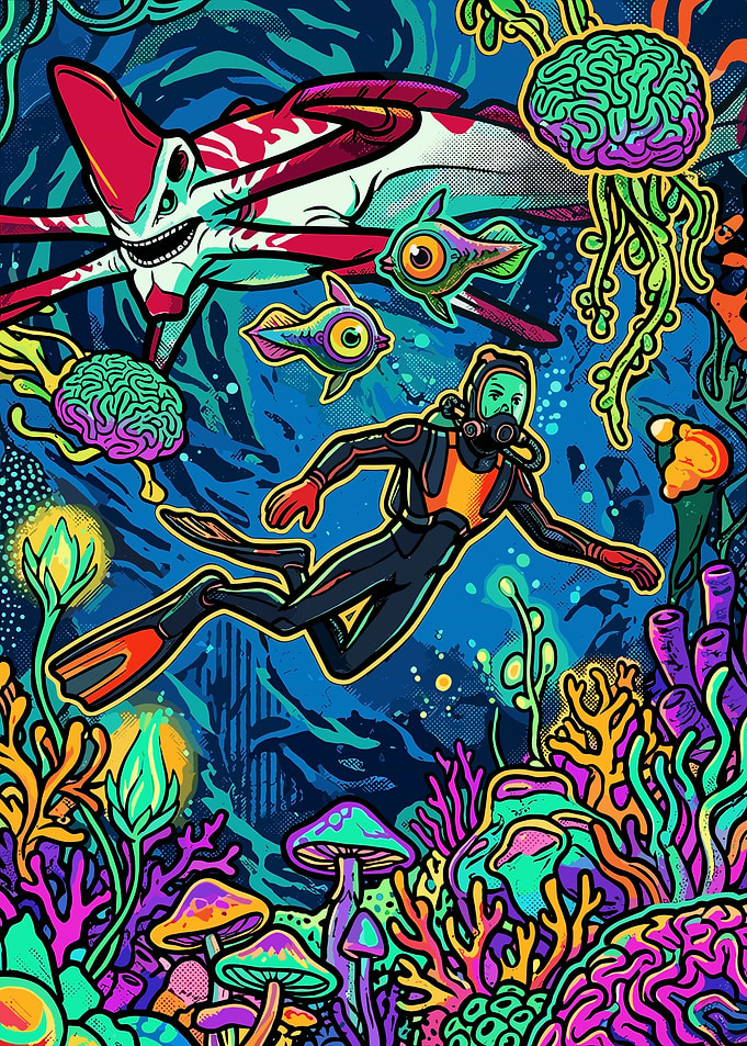 Subnautica Underwater Exploration Digital Art