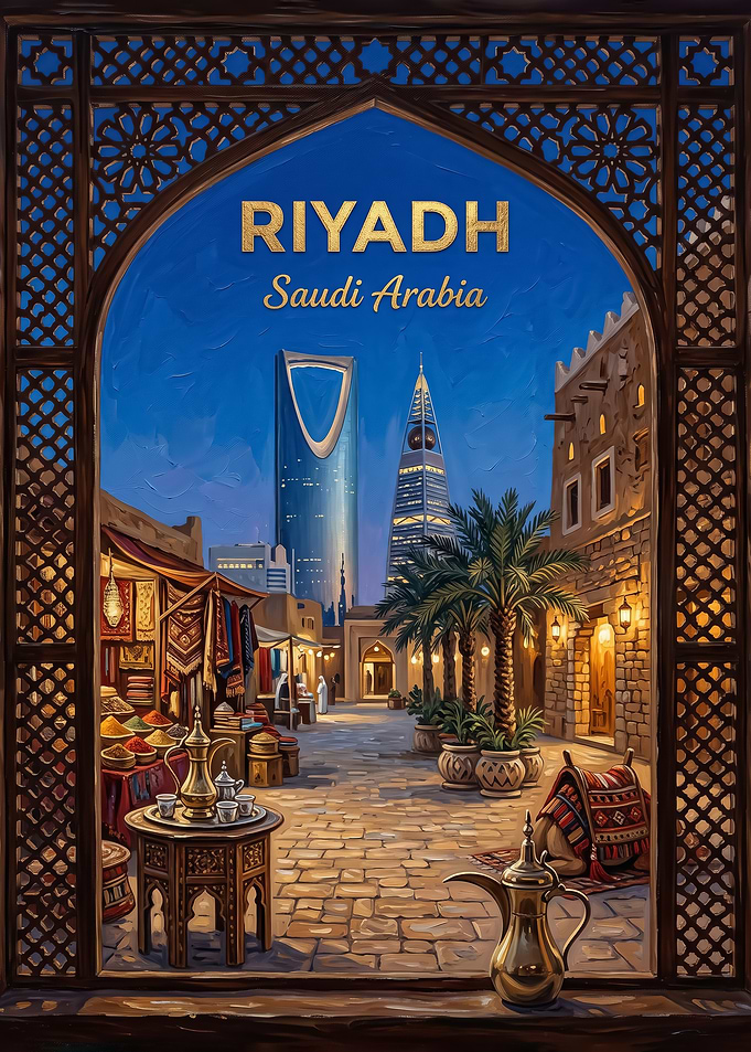 Riyadh Saudi Arabia Travel Poster