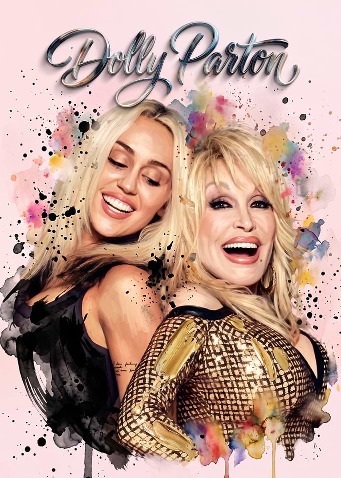 Dolly Parton and Miley Cyrus Portrait