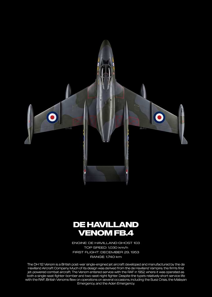 De Havilland Venom FB.4 Technical Poster