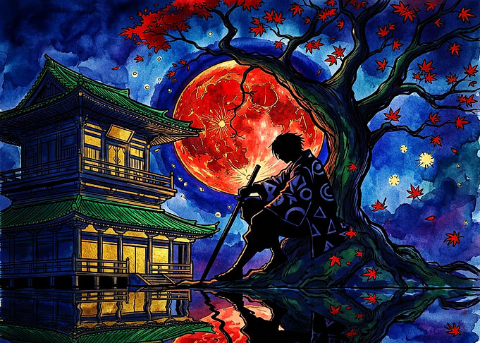 Samurai Under Red Moon