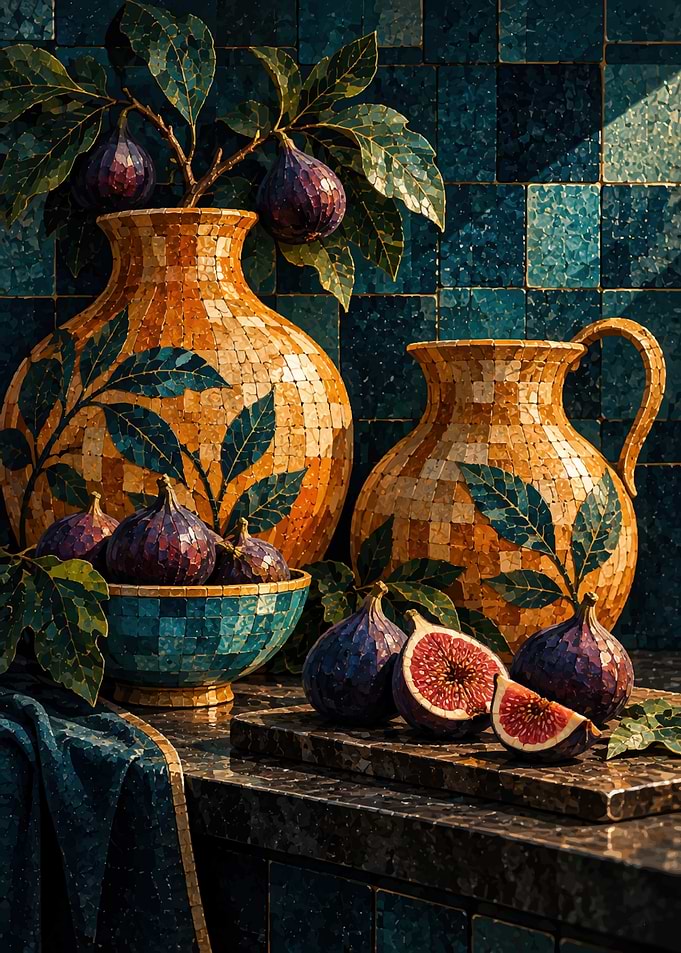 Mosaic Still Life with Figs