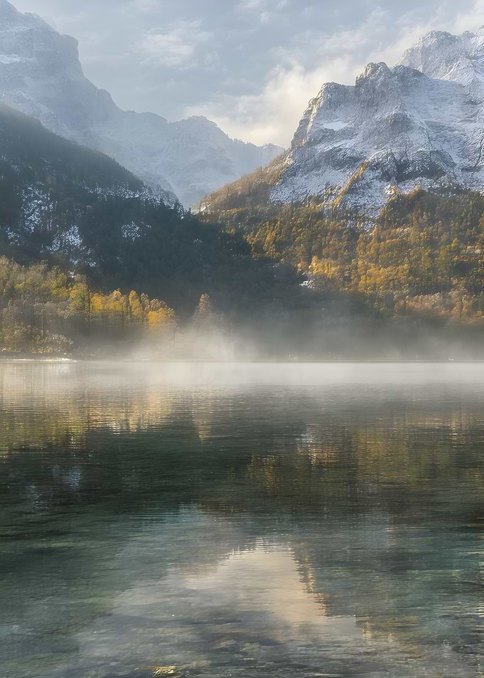 Misty Mountain Lake at Dawn