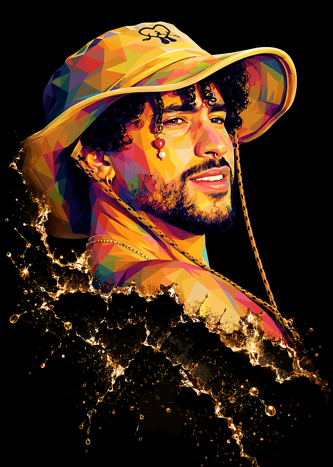 Bad Bunny Low Poly Portrait