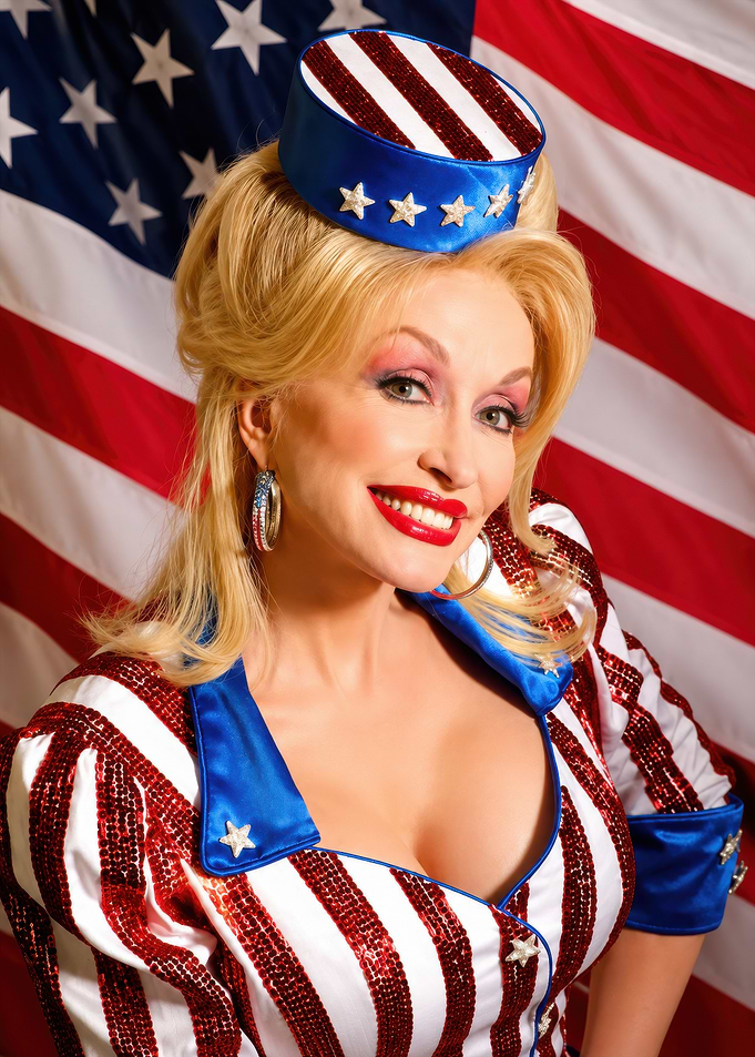 Dolly Parton in Patriotic Outfit