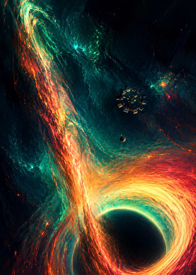 Interstellar Black Hole and Space Station