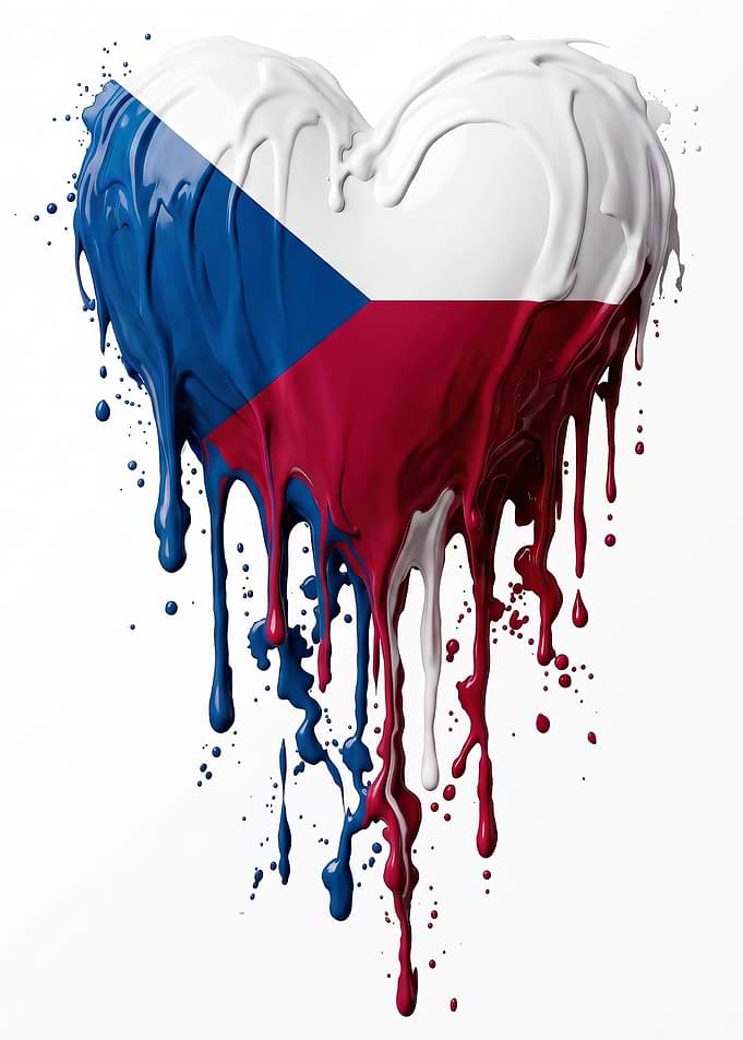 Czech Republic Flag Melting Heart