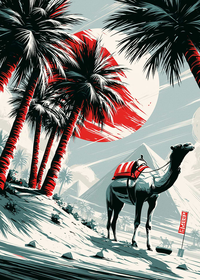 Camel in Egyptian Desert Landscape