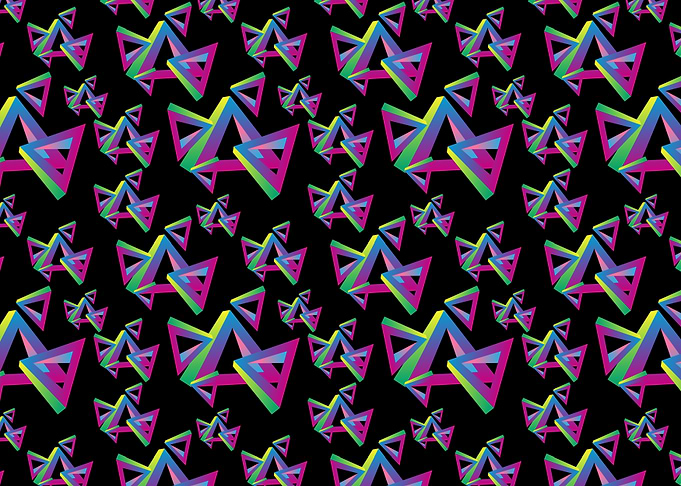 Neon Impossible Triangle Pattern