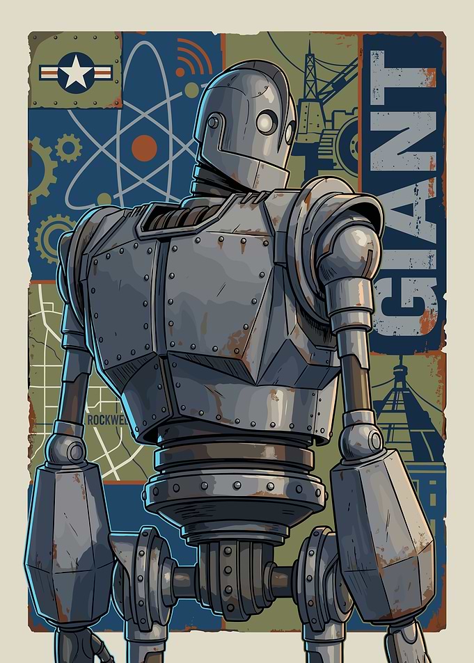 The Iron Giant Retro Poster
