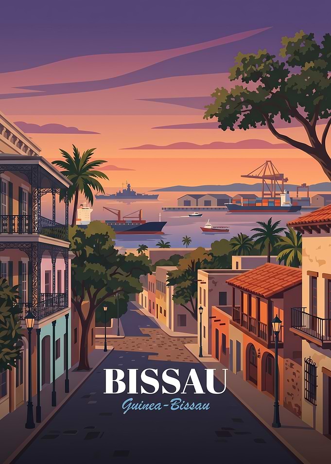 Vintage Travel Poster of Bissau